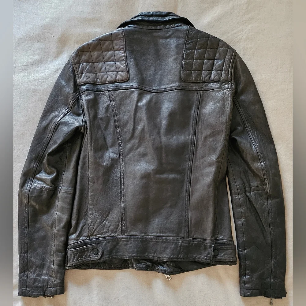 All Saints 'Conroy Textured Leather Biker' Jacket, XS